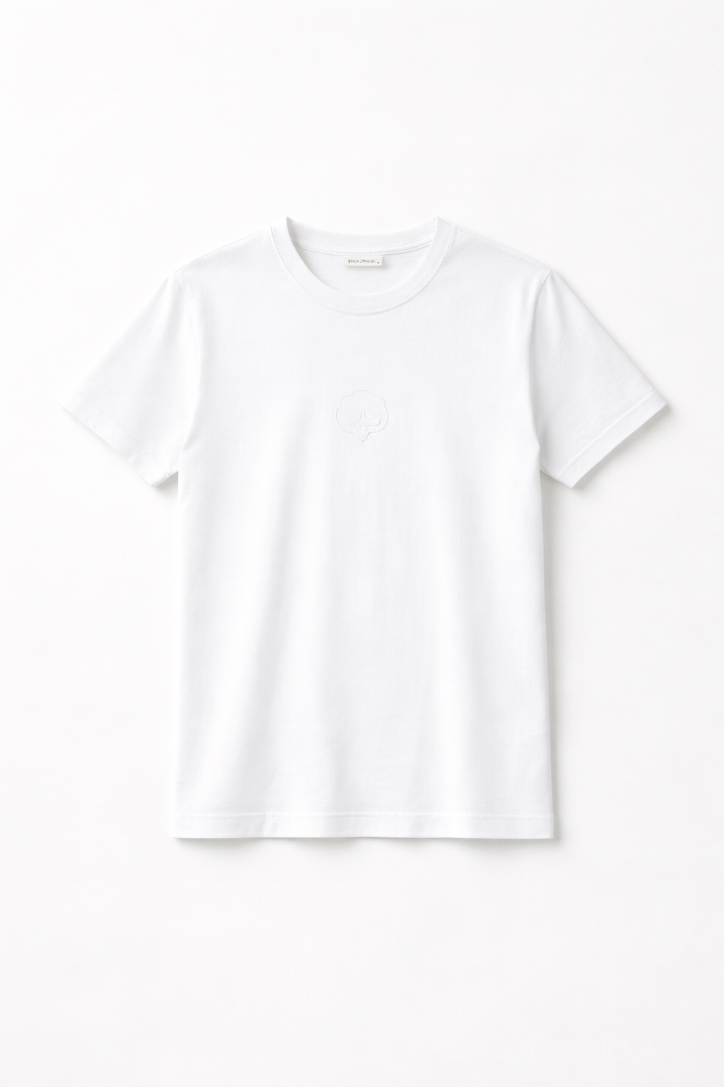 classic white t shirt with subtle embroidery